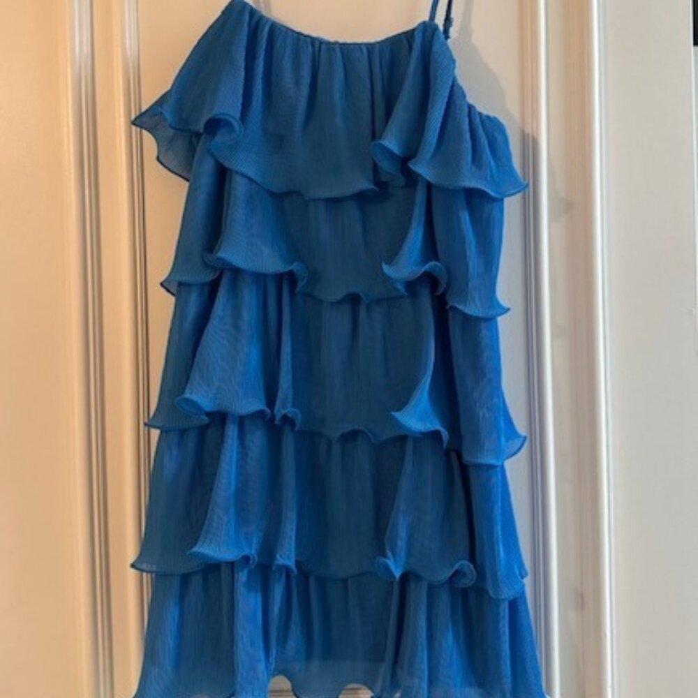 "Sincerely Jules" Blue Tiered Mini Dress Size Small